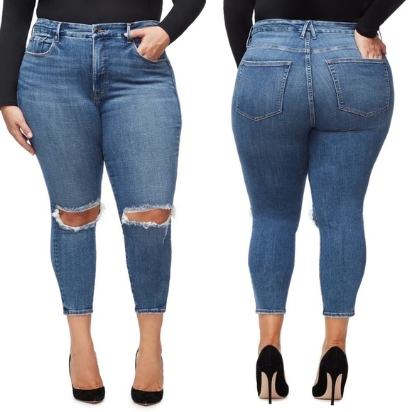 Good American Good Legs Crop Jeans Blue261 - Picture 1 of 9